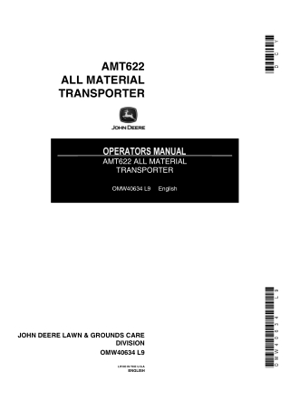 John Deere AMT622 All Material Transporter Operator’s Manual Instant Download (Publication No. OMW40634)