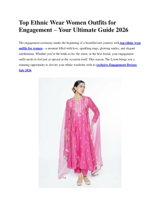 Top Ethnic Wear Women Outfits for Engagement – The Loom