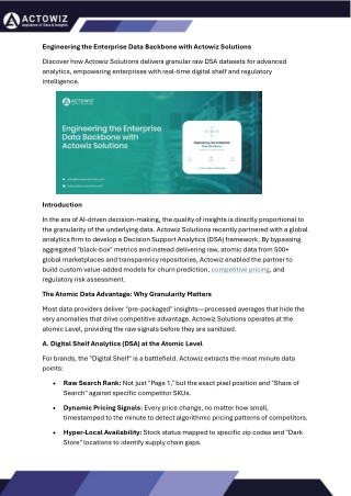 Engineering the Enterprise Data Backbone with Actowiz Solutions