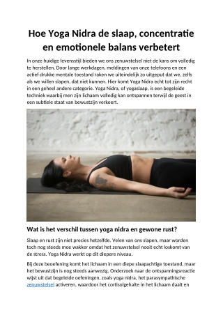 Hoe Yoga Nidra de slaap, concentratie en emotionele balans verbetert