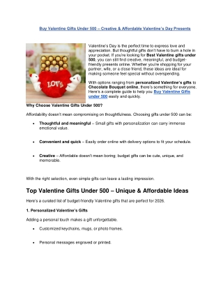 Affordable Valentine Gifts Under 500 | Budget Gifting Guide 2026