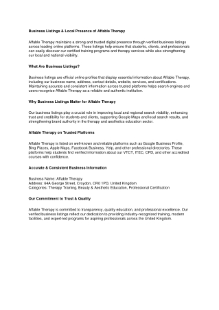 Affabel Therapy business listing