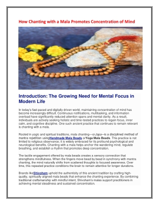 How Chanting with a Mala Promotes Concentration of Mind
