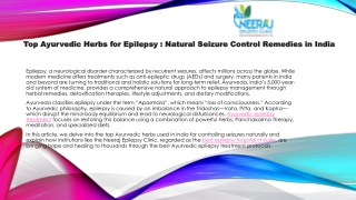 Top Ayurvedic Herbs for Epilepsy Natural Seizure Control Remedies in India