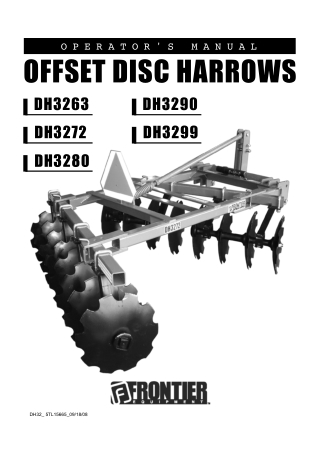 John Deere Frontier DH3263 DH3272 DH3280 DH3290 DH3299 Offset Disc Harrows Operator’s Manual Instant Download (Publicati