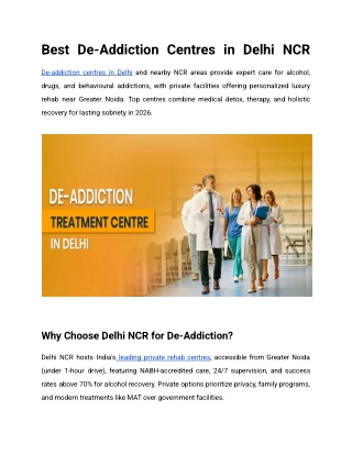 Best De-Addiction Centres in Delhi NCR  - Athena Luxus