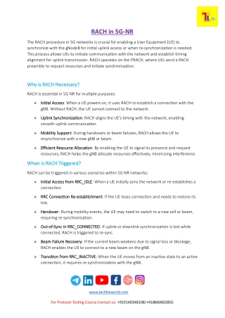 RACH in 5G-NR | TechLTE World