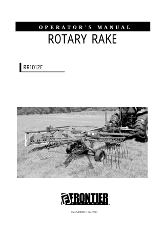 John Deere Frontier RR1012E Rotary Rake Operator’s Manual Instant Download (Publication No. OMUS00RRF)
