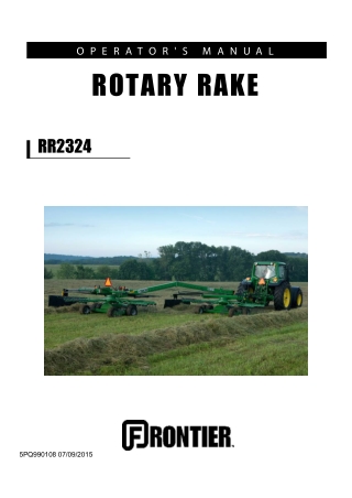 John Deere Frontier RR2324 Rotary Rake Operator’s Manual Instant Download (Publication No.5PQ990108)