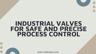 Industrial Valves for Safe and Precise Process Control