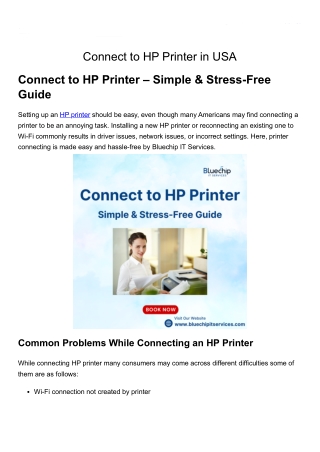 Connect to HP Printer in USA