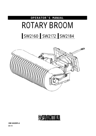 John Deere Frontier SW2160 SW2172 SW2184 Rotary Broom Operator’s Manual Instant Download (Publication No. 5RDSW2160A)