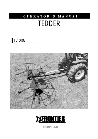 John Deere Frontier TD1010E Tedder Operator’s Manual Instant Download (Publication No. OMUS00TDF)