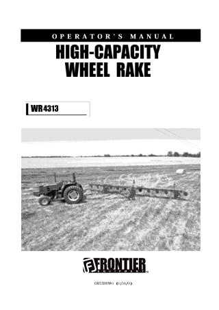 John Deere Frontier WR4313 High-Capacity Wheel Rake Operator’s Manual Instant Download (Publication No. OMUS00W43)