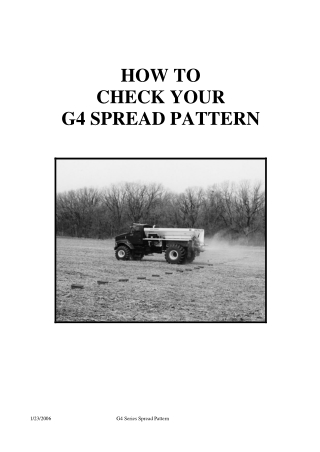 John Deere G4 Spread Pattern Operator’s Manual Instant Download