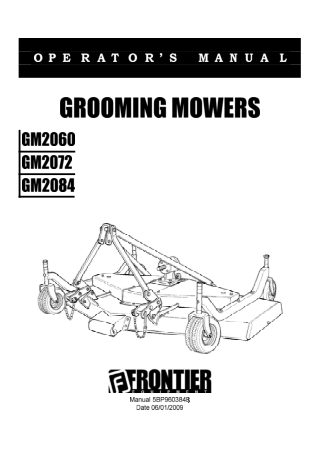 John Deere GM2060 GM2072 GM2084 Grooming Mowers Operator’s Manual Instant Download (Publication No. 5BP960384B)