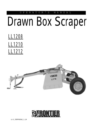 John Deere LL1208 LL1210 LL1212 Drawn Box Scraper Operator’s Manual Instant Download (Publication No. 5DDP00538)