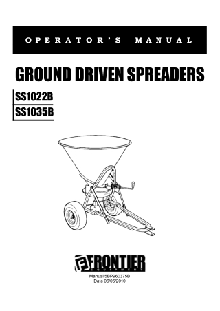 John Deere SS1022B SS1035B Ground Driven Spreaders Operator’s Manual Instant Download (Publication No. 5BP960375B)