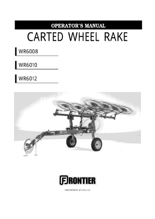 John Deere WR6008 WR6010 WR6012 Carted Wheel Rake Operator’s Manual Instant Download (Publication No.OMUS00W6F)