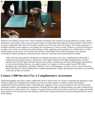 What Does A Vehicle Accident Attorney Do? Clarified