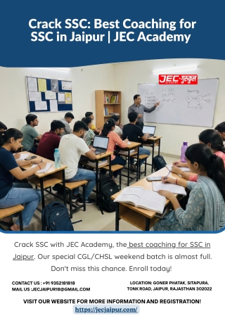 Crack SSC Best Coaching for SSC in Jaipur  JEC Academy