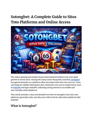 Sotongbet_ A Complete Guide to Situs Toto Platforms and Online Access