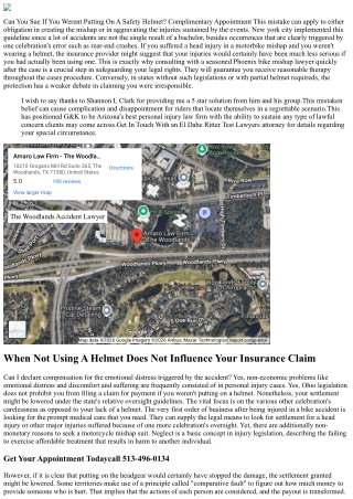Can I Obtain Payment If I Had Not Been Wearing A Headgear During The Mishap?