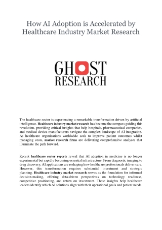 How AI Adoption is Accelerated by Healthcare Industry Market Research