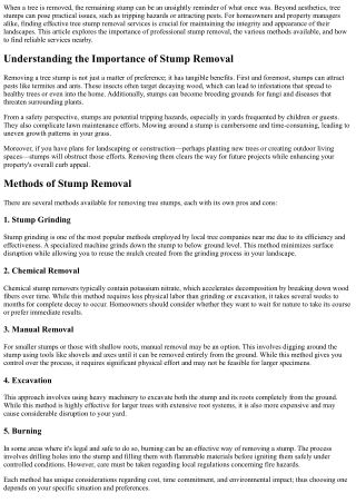 Tree Stump Removal Services Near Me: Getting Rid of Unsightly Stumps
