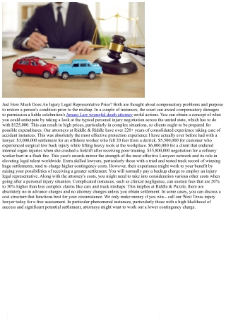 How Much Does A Personal Injury Lawyer Price?