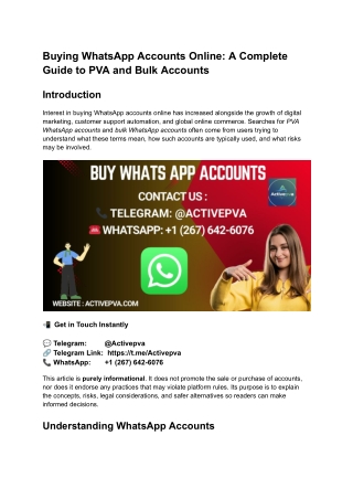 Buying WhatsApp Accounts Online_ A Complete Guide to PVA and Bulk Accounts