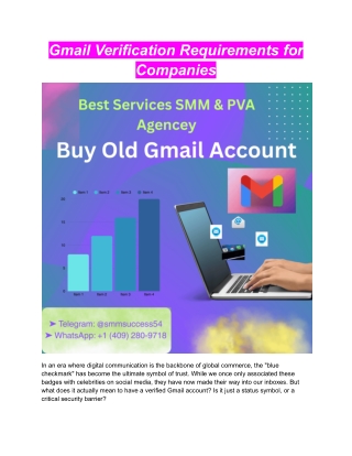 Gmail Verification Requirements for Companies