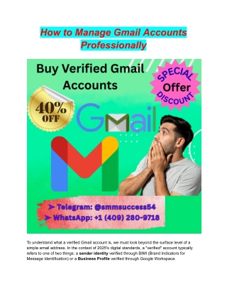 How to Manage Gmail Accounts Professionally