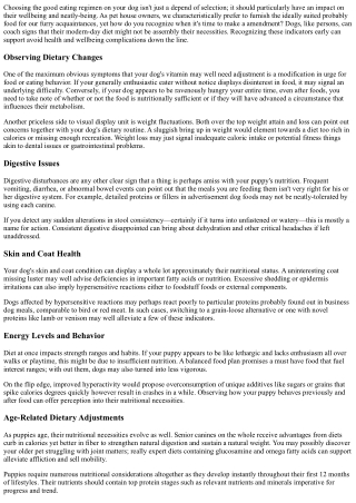 Signs That Indicate It’s Time To Change Your Dog's Diet.