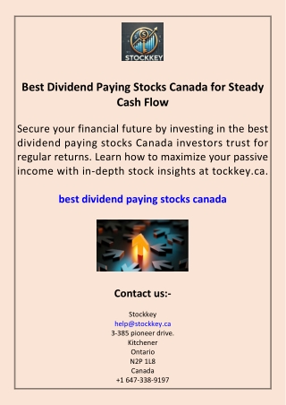 Best Dividend Paying Stocks Canada for Steady Cash Flow