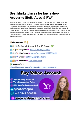 Best Marketplaces for buy Yahoo Accounts (Bulk, Aged & PVA)