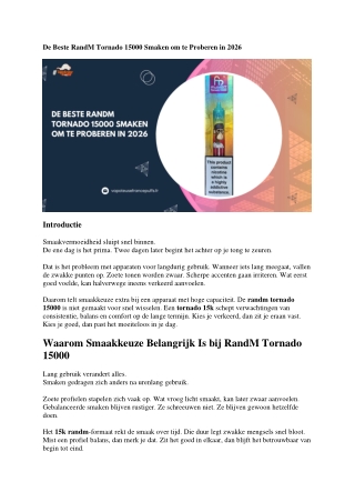 De Beste RandM Tornado 15000 Smaken om te Proberen in 2026
