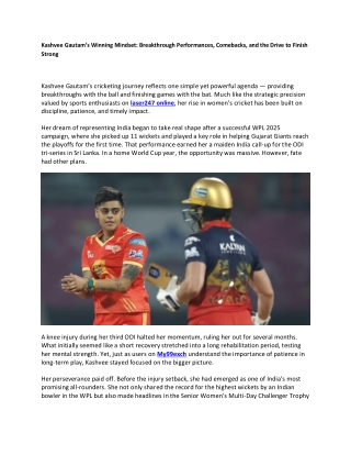 Kashvee Gautam’s Winning Mindset- Breakthrough Performances, Comebacks, and the Drive to Finish Strong