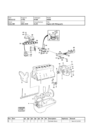 Volvo BM 4600B Wheel Loader Parts Catalogue Manual Instant Download (SN 2001-2549)