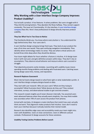 Why Working with a User Interface Design Company Improves Product Usability?