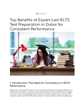 Top Benefits of Expert-Led IELTS Test Preparation in Dubai for Consistent Performance