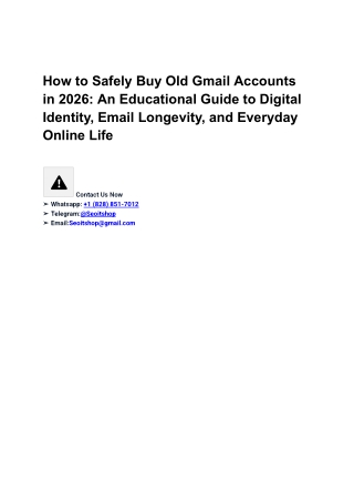 How to safely Buy Old Gmail Accounts in 2026