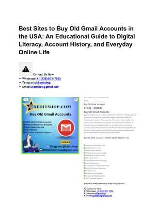 Best Platforms for Buying Old Gmail Accounts 2026