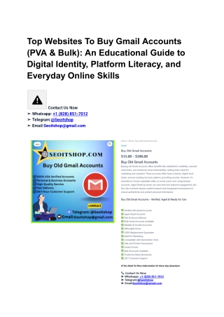 Top Websites To Buy Gmail Accounts (PVA & Bulk)