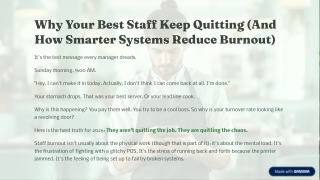Why Your Best Staff Keep Quitting (And How Smarter Systems Reduce Burnout)