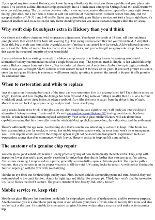 Same Day Auto Glass Hickory: Immediate Windshield Chip Repair