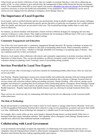 The Role Of Local Experts In Managing Urban Forests Effectively!