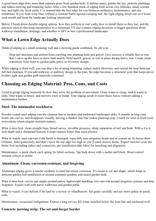 Lawn Edging Ideas: Clean Lines and Easy Maintenance