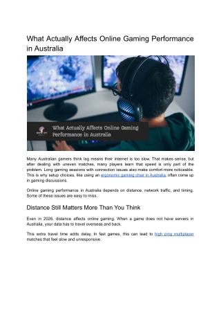 What Actually Affects Online Gaming Performance in Australia