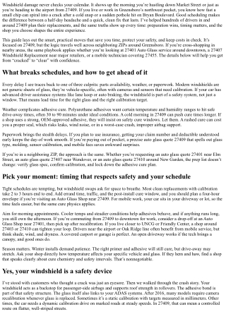 Smart Steps for 27409 Windshield Replacement Scheduling